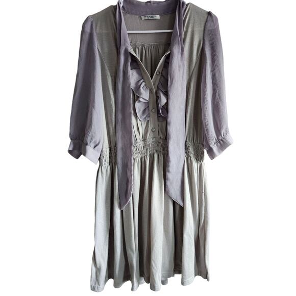 One After Another Sen Jeans Womens Sz M Knee Length Dress Gray Romantic - Picture 1 of 4